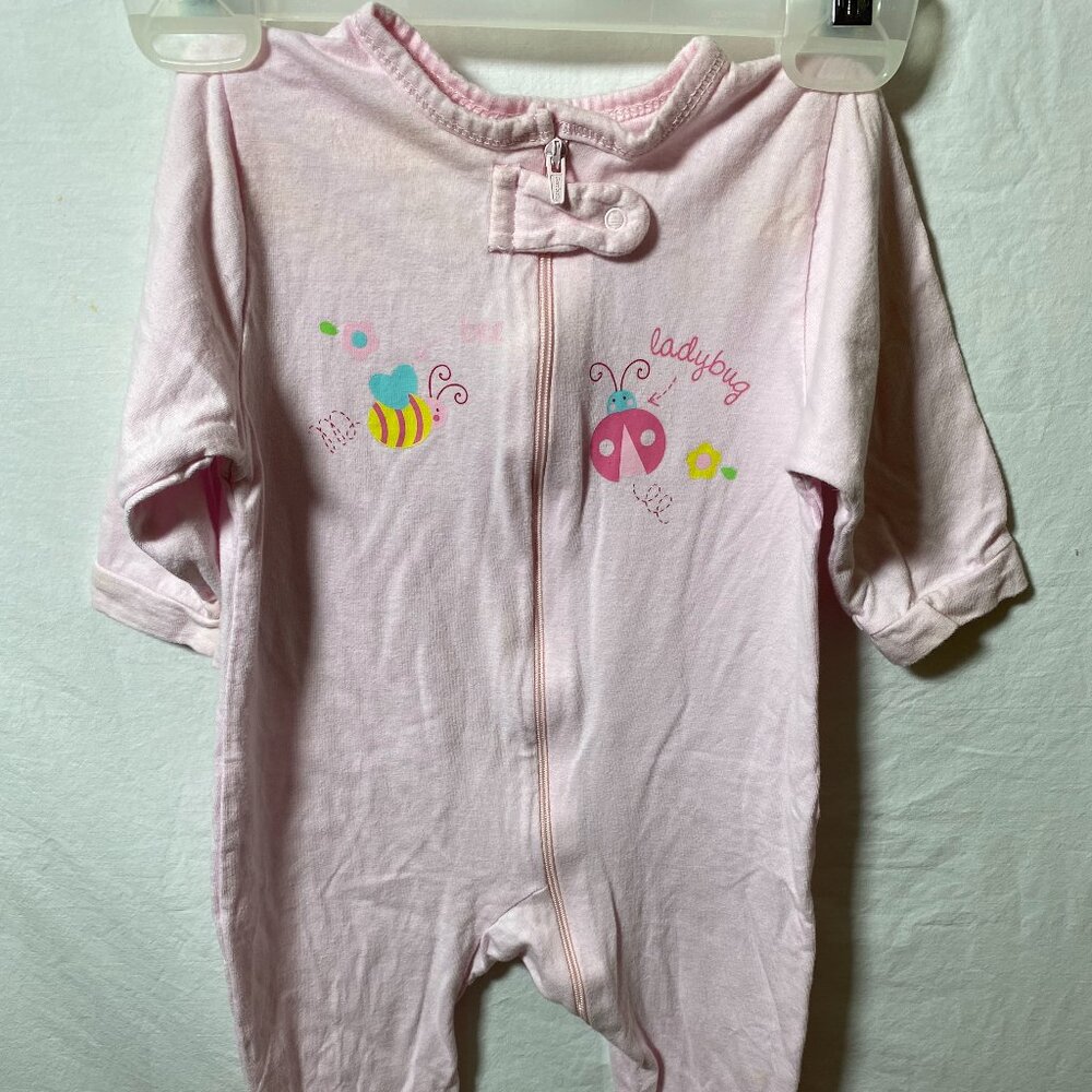 Gerber Pink Cotton Zippered Sleeper with Graphics